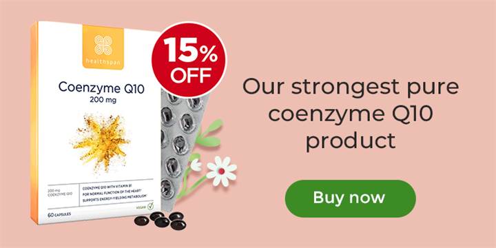 Coenzyme Q10 200mg. 15% off. Our strongest pure coenzyme Q10 product. Buy now