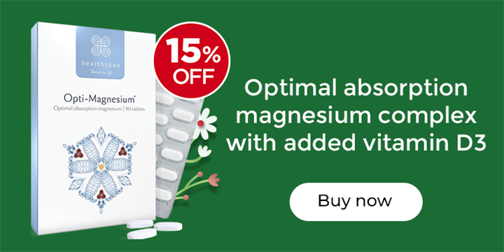 Opti-Magnesium - 15% off. Optimal absorption magnesium complex with added vitamin D3. Buy now