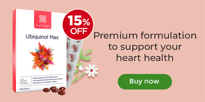 Ubiquinol Max - 15% off. Premium formulation to support your heart health. Buy now