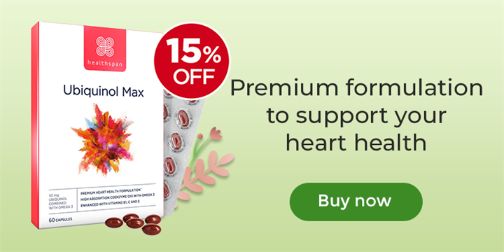 Ubiquinol Max - 15% off. Premium formulation to support your heart health. Buy now