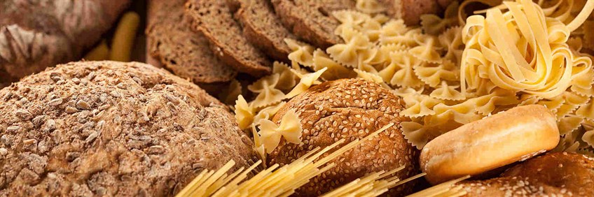 A selection of carbohydrate foods