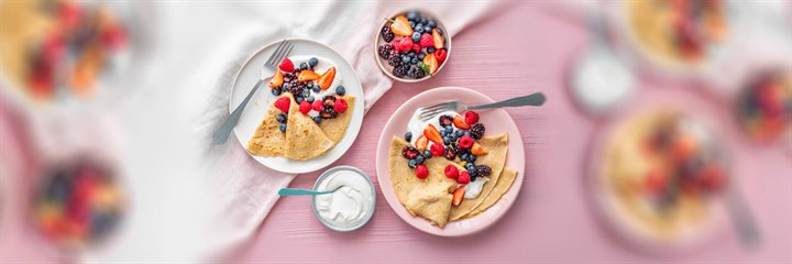 Buckwheat crepes with berries