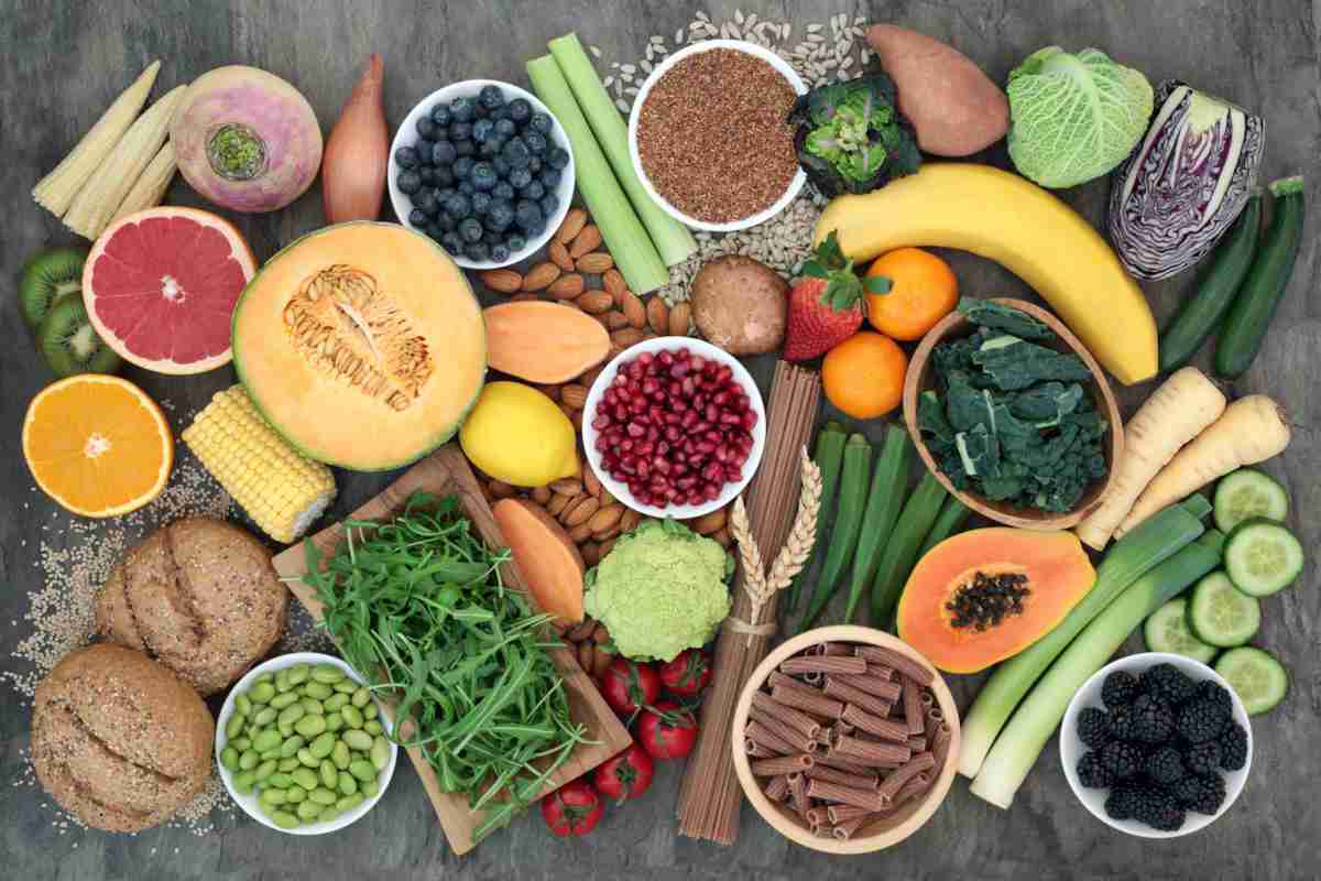 Healthy fruits and grains